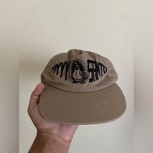 Vintage 90s Ayyy Santo Virgin Mary Guadalupe Beige Snapback Hat